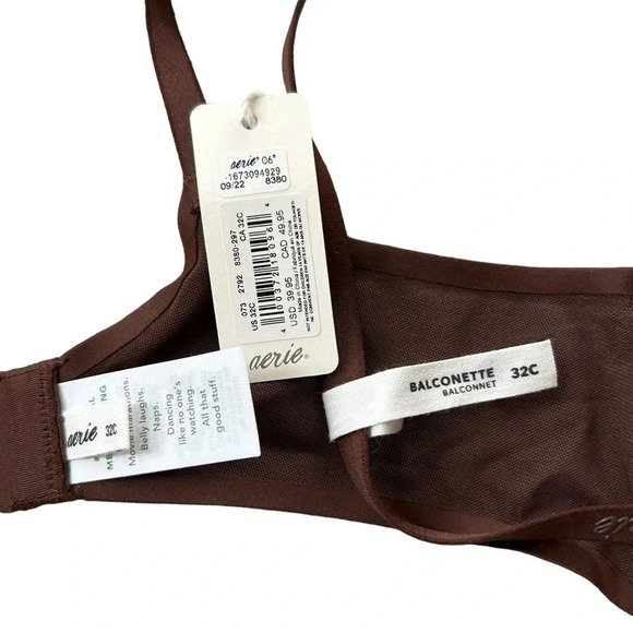 Aerie SMOOTHEZ 32C Balconette Mesh Unlined Bra Underwire Canyon Sun - Picture 4 of 4